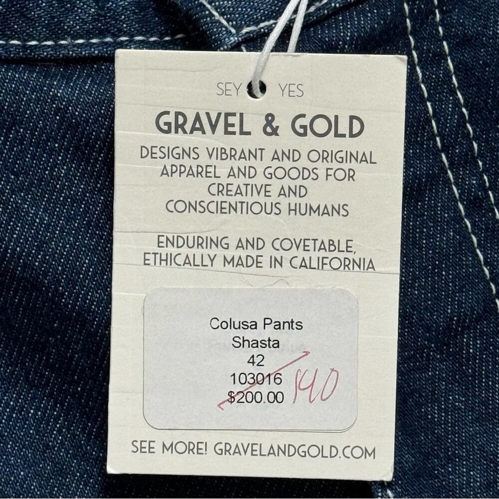 Gravel & Gold Colusa Shasta Dark Wash Relaxed Fit High Rise Tapered Leg Jeans 42 - Picture 14 of 16